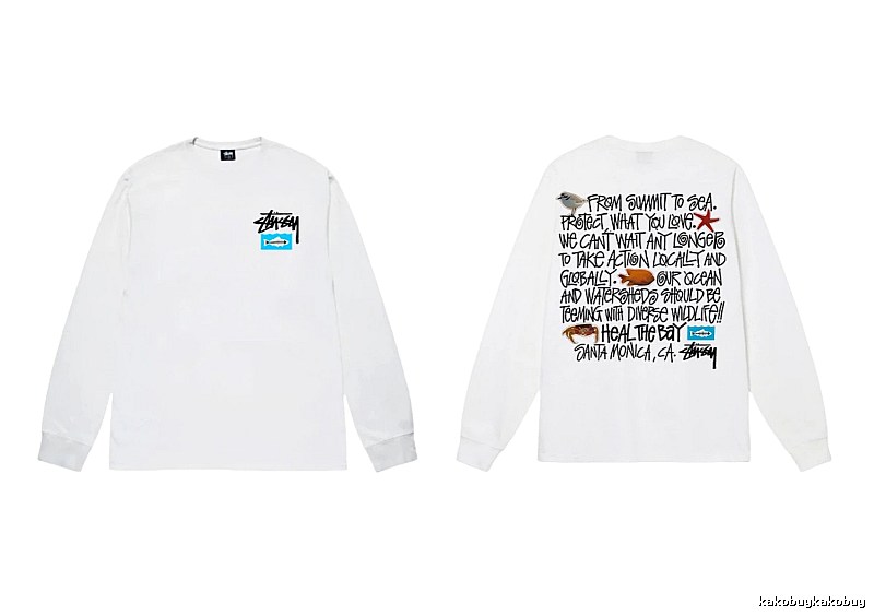 Stussy Ocean Style White Long-sleeve Shirt