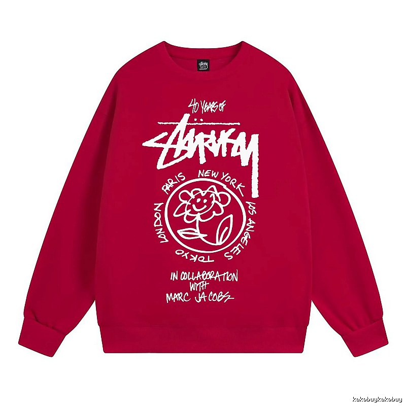 Stussy Red Style 539 Graphic SweatShirt Downtown Style