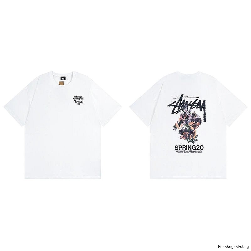 Stussy White Spider Graphic T-Shirt Gift Ready Logo