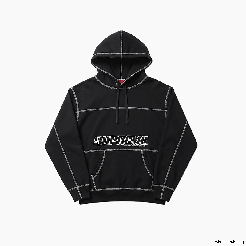 Supreme basic street style black sweatshirt