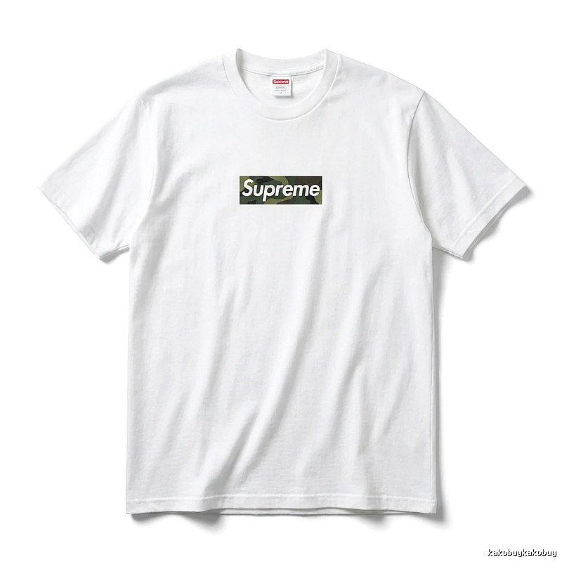 Supreme Camouflage Simple White T-shirt