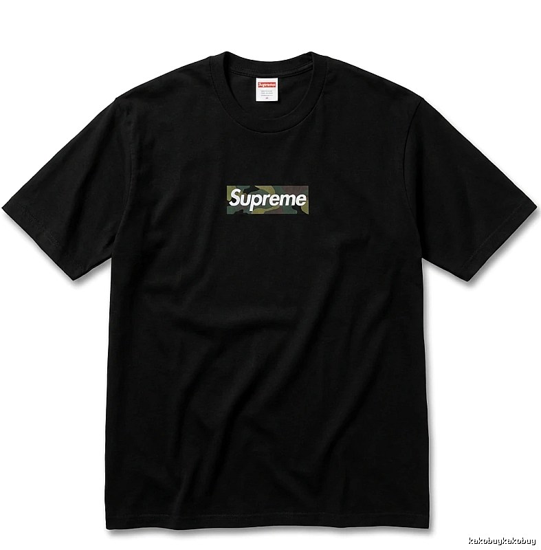 Supreme camouflage style black T-shirt