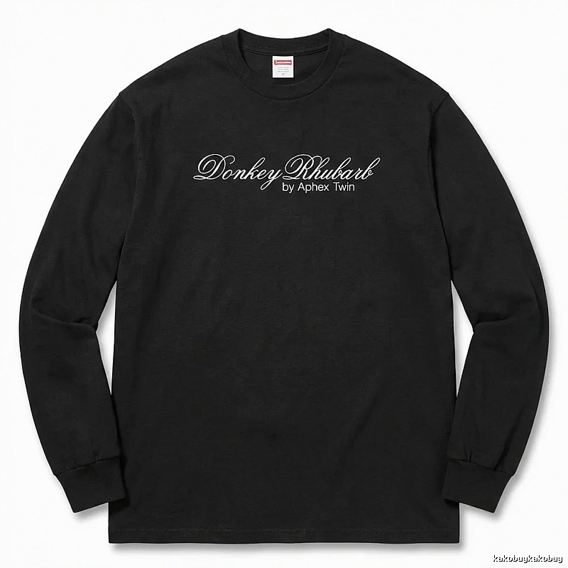 Supreme Print Retro Style Black Long-sleeve Shirt