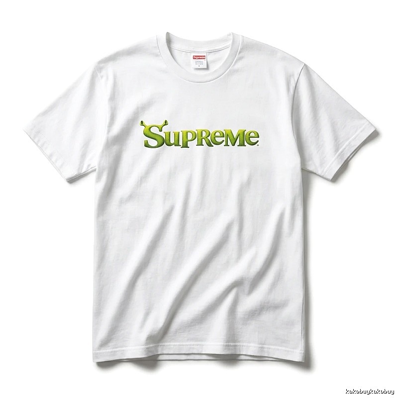 Supreme-printed trendy and cool white T-shirt