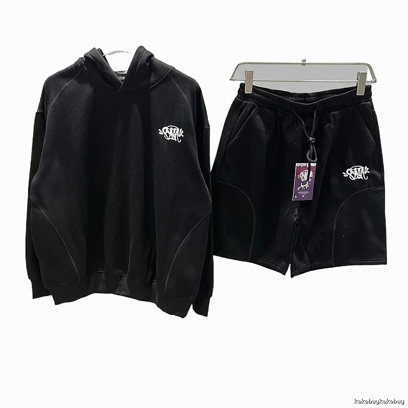 SynaWorld Trendy Cool Black Hooded Set