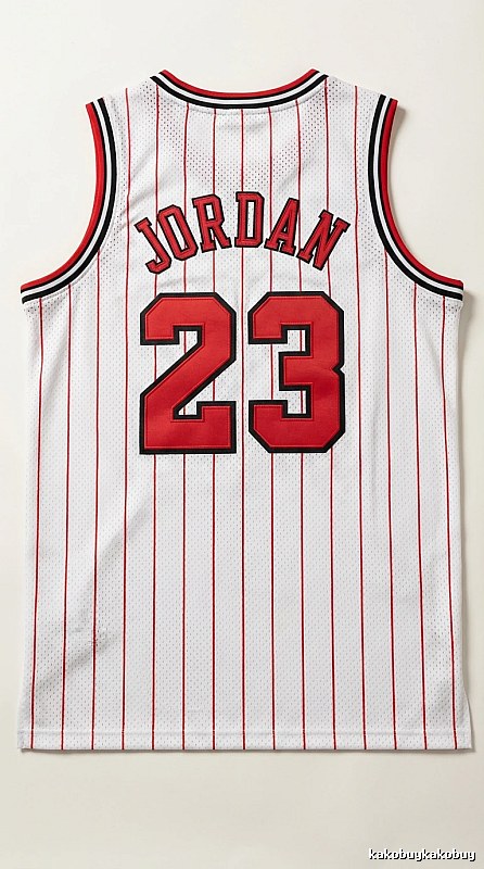 The retro white and red jersey of the Michael Jordan