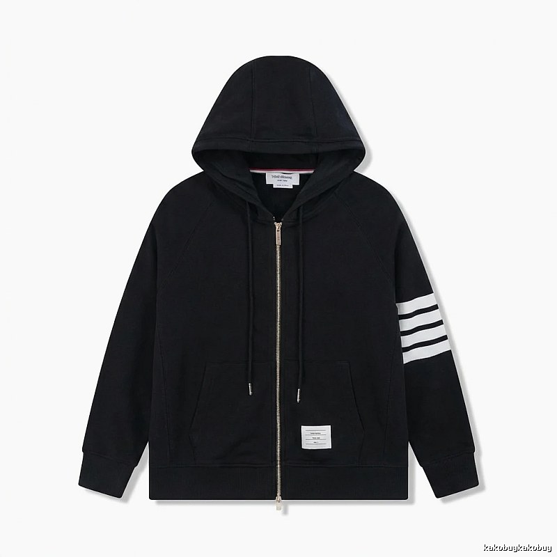 Thom Browne minimalist black hoodie