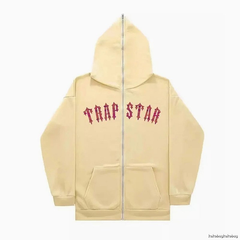 Trapstar Resort Graphic zip hoodie Black Zip Pink for Travel Looks