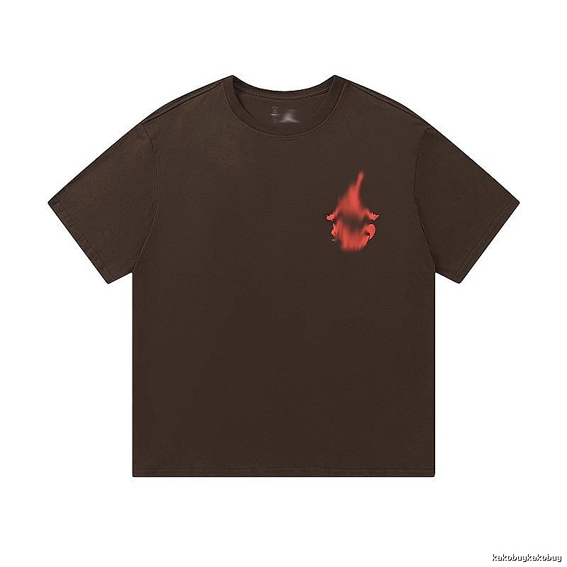 Travis Scott Easy Match Graphic T-shirt Brown Travis Scott for Leisure Wear