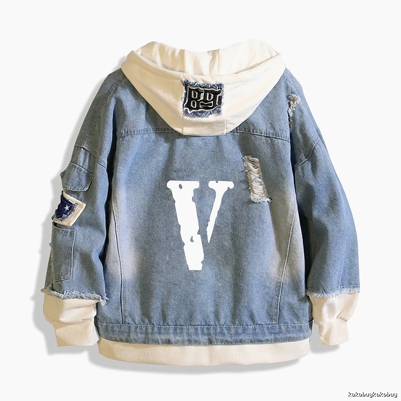 Vlone denim-style light blue jacket