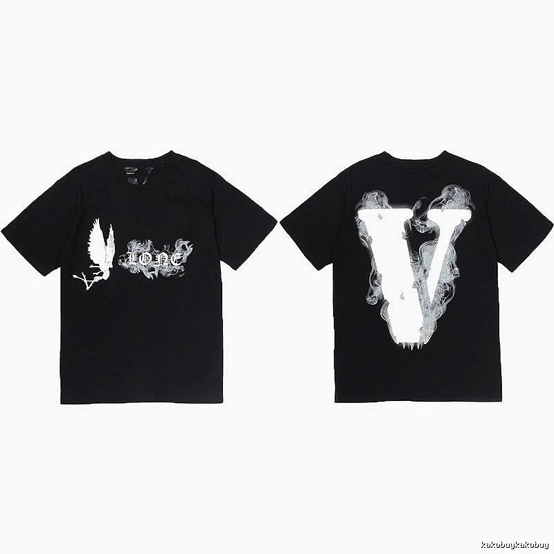Vlone Premium Style Logo T-shirt Black Purple Vlone for Minimal Outfits