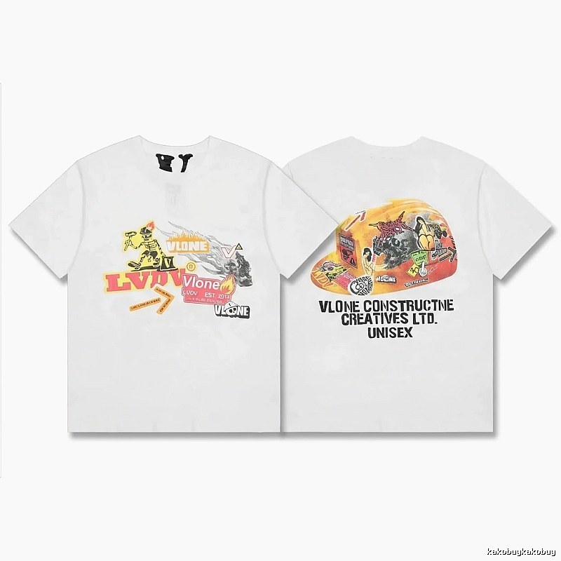 Vlone printed trendy white T-shirt