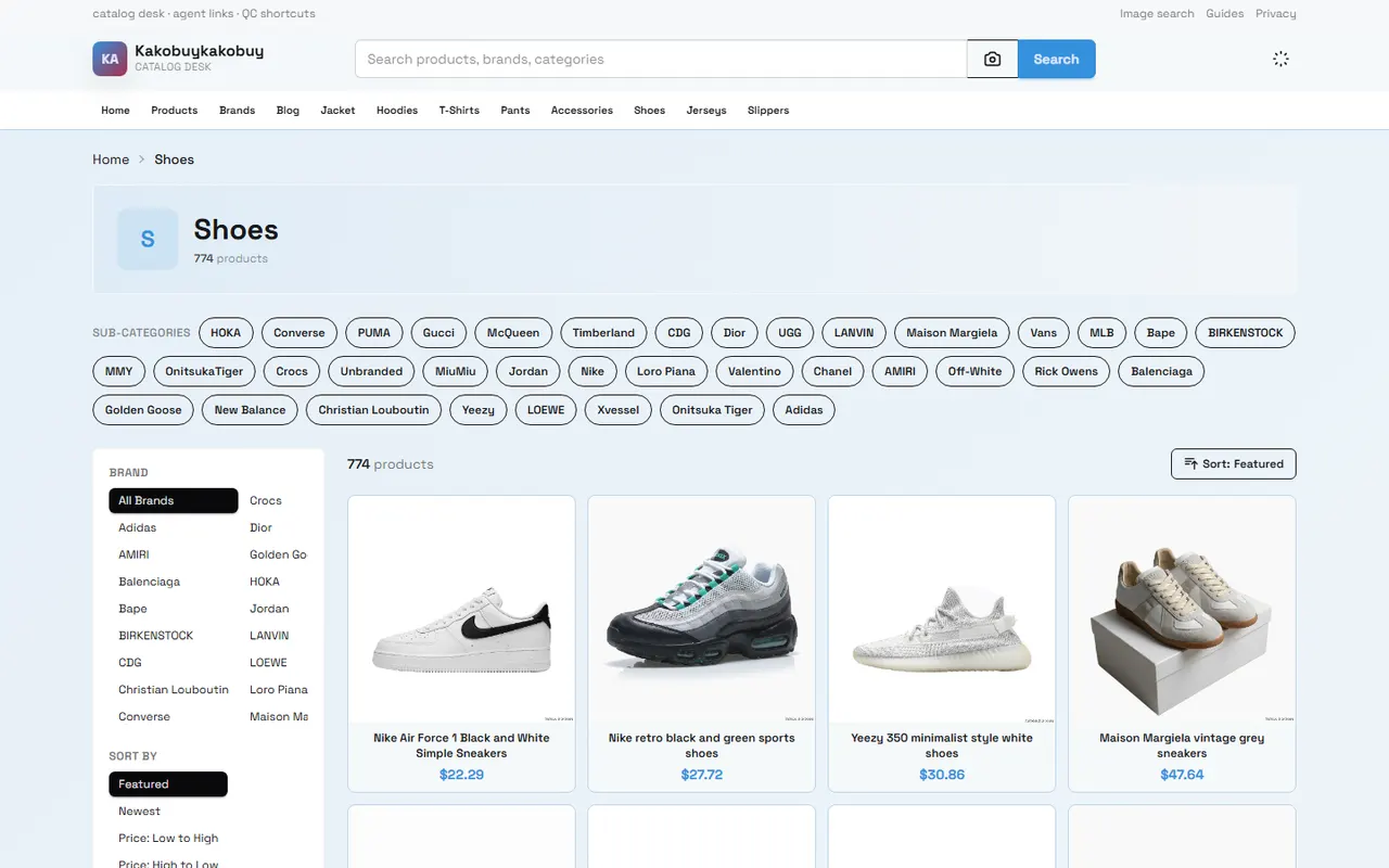 Kakobuy Shoes for Long Standing visual guide for kakobuy